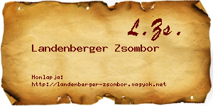 Landenberger Zsombor névjegykártya